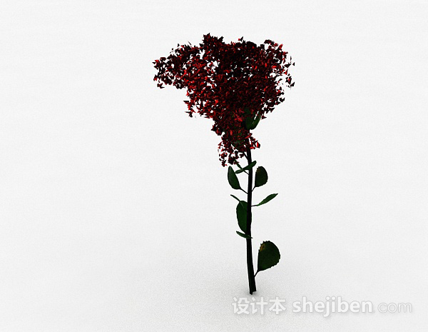 其它单支红花植物3d模型下载