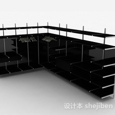 现代风黑色衣柜3d模型下载
