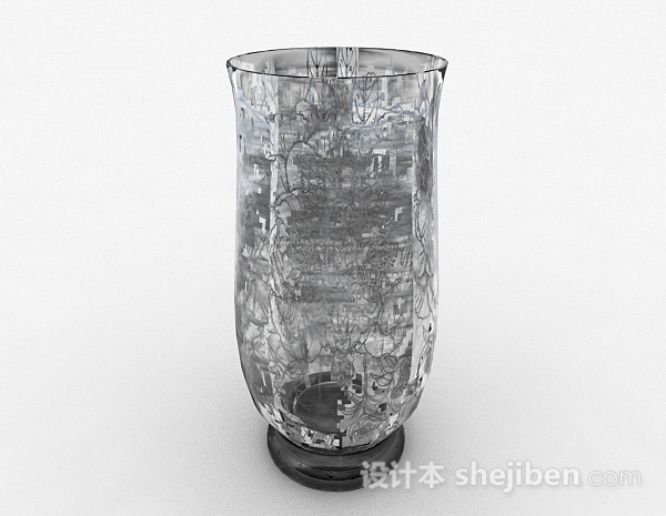 现代风格银色玻璃瓶3d模型下载