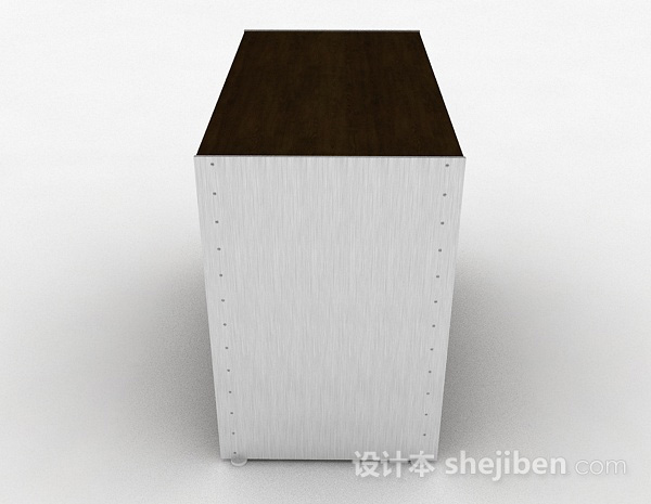 设计本棕色木质简约鞋柜3d模型下载