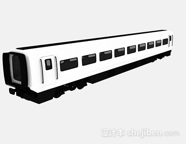 现代风格黑白色火车车厢3d模型下载