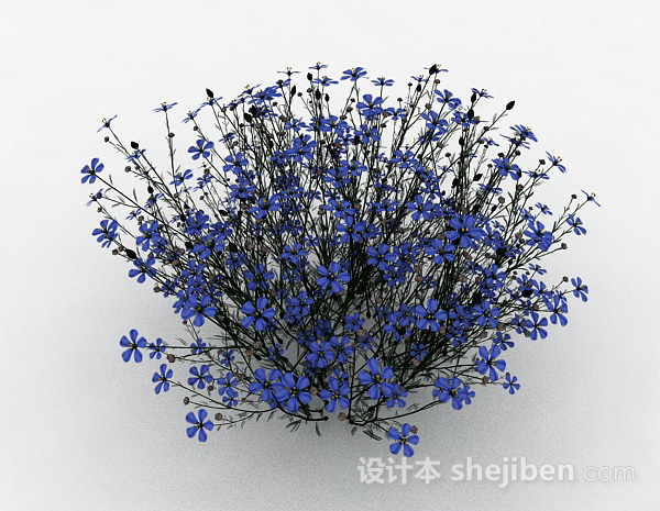 其它蓝色花朵植物花卉3d模型下载