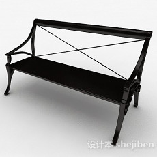 黑色公园座椅3d模型下载