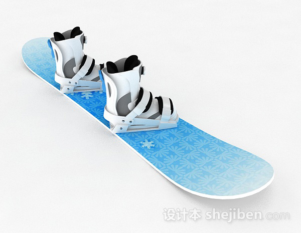 设计本蓝色单板雪橇3d模型下载