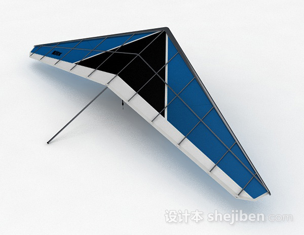 现代风格蓝色滑翔伞3d模型下载