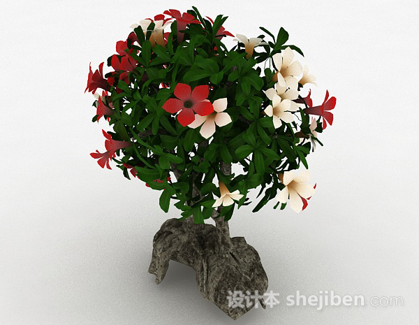 现代风格室内盆栽花朵3d模型下载