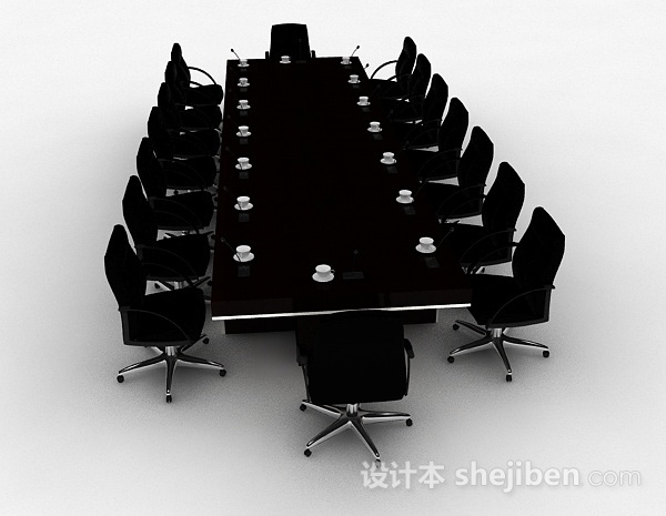 设计本办公会议桌椅3d模型下载