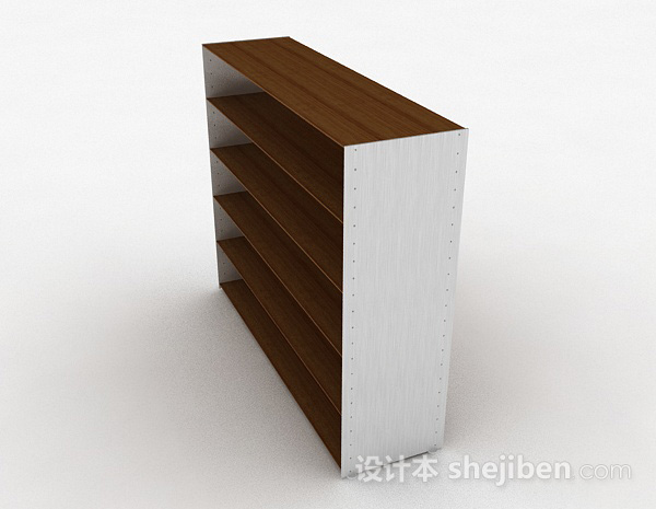 设计本棕色简约家居墙柜3d模型下载
