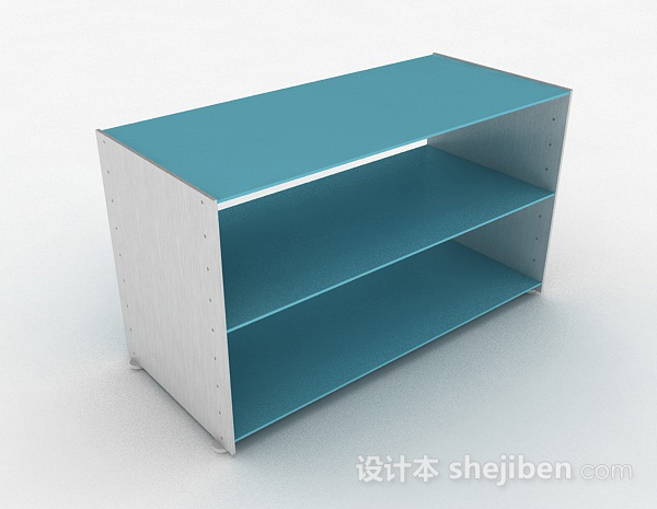 简约蓝色鞋柜3d模型下载