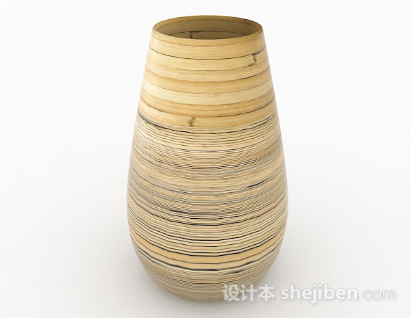 现代风格大肚型线条陶瓷摆件3d模型下载