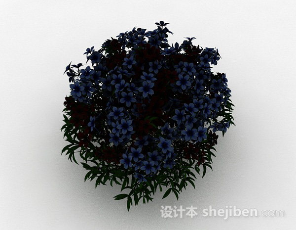 其它蓝色花朵观赏花丛3d模型下载