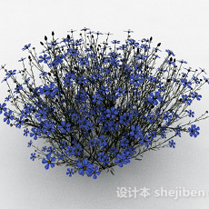 蓝色花朵植物花卉3d模型下载