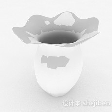 现代风格白色曲线瓷器瓶3d模型下载