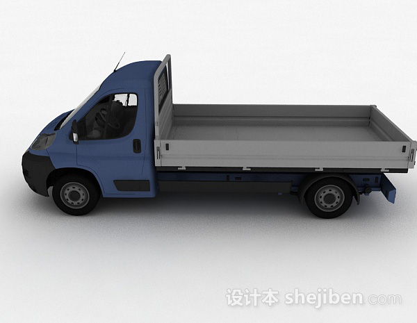 现代风格蓝色拉货车3d模型下载