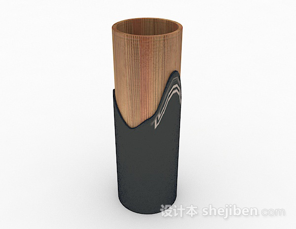 圆形木质杯子摆设品3d模型下载