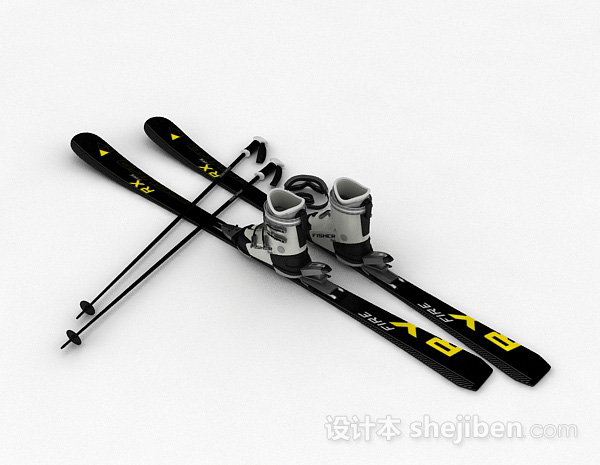 双板雪橇3d模型下载