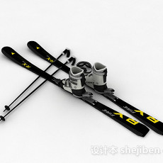 双板雪橇3d模型下载