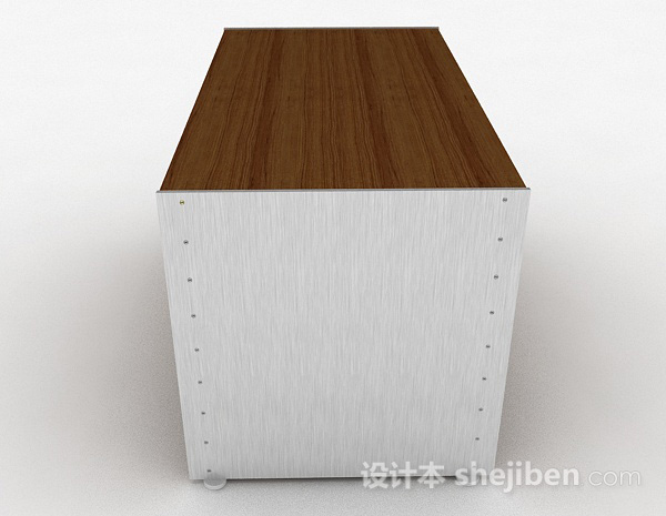 设计本棕色木质简约鞋柜3d模型下载