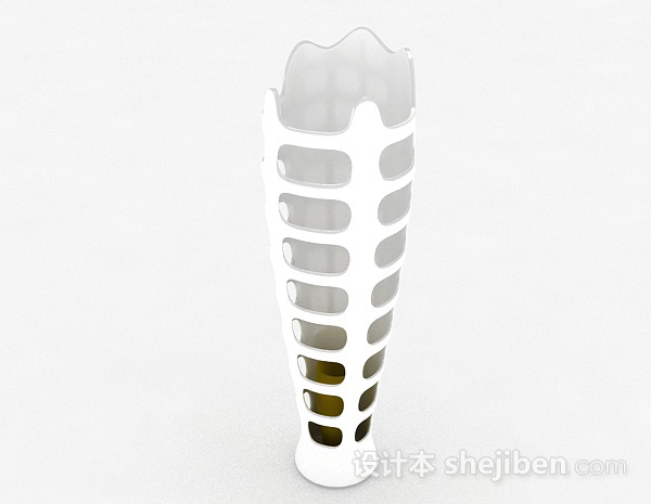 现代风格白色镂空陶瓷花瓶3d模型下载