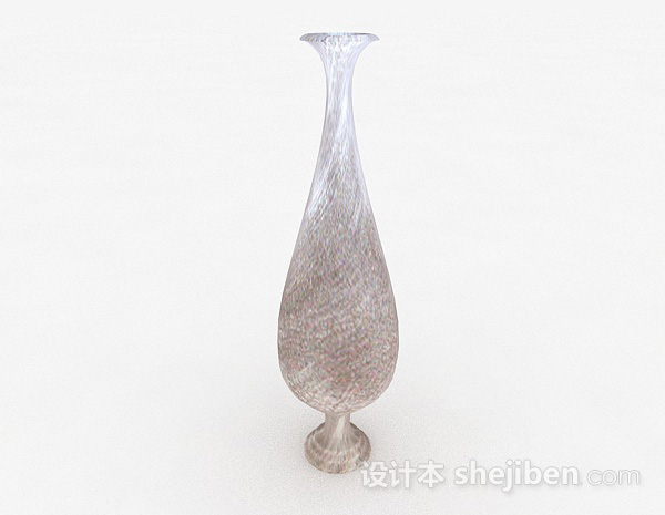 喇叭口细长瓶身陶瓷花瓶3d模型下载