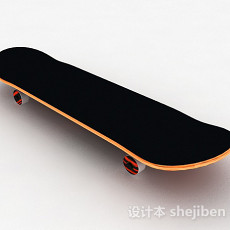 黑色四轮滑板3d模型下载