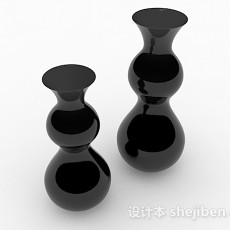 黑色葫芦在陶瓷花瓶3d模型下载