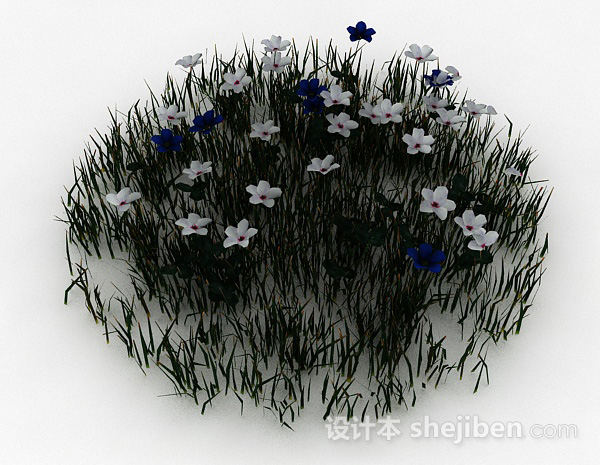设计本室外白色装饰花卉3d模型下载