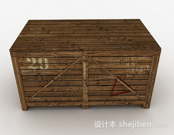 现代风格木质装货箱子3d模型下载