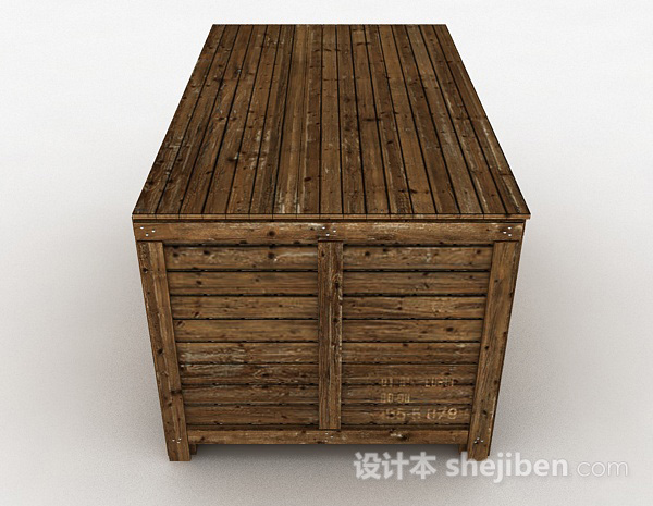 设计本木质装货箱子3d模型下载