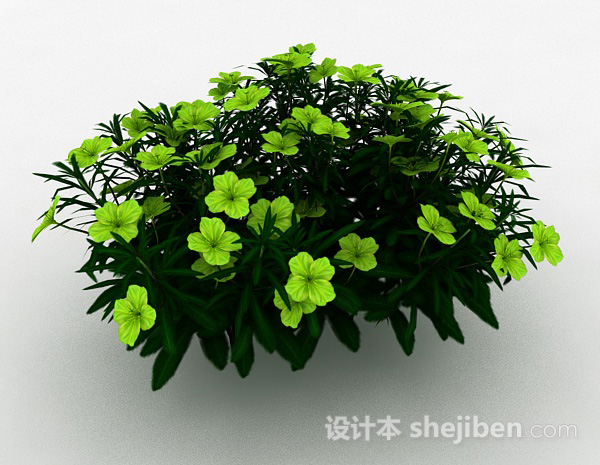 绿色花朵绿植3d模型下载