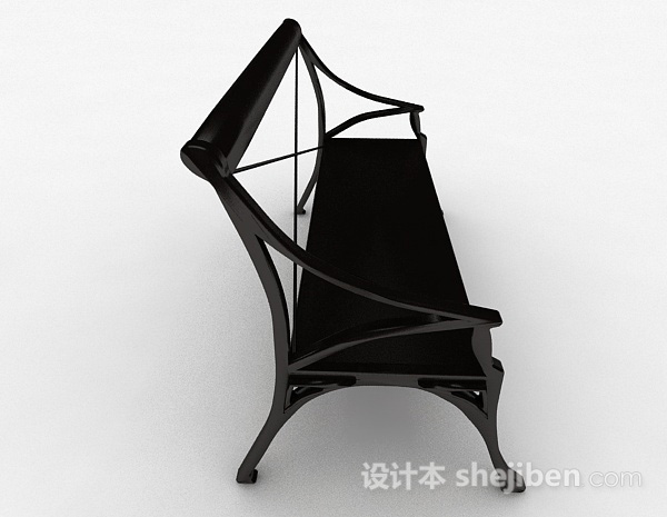 设计本黑色公园座椅3d模型下载