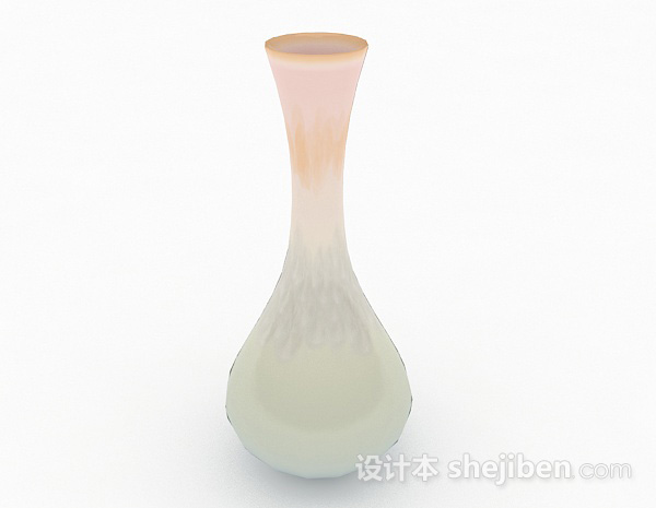 现代风格晕染色陶瓷广口瓶3d模型下载