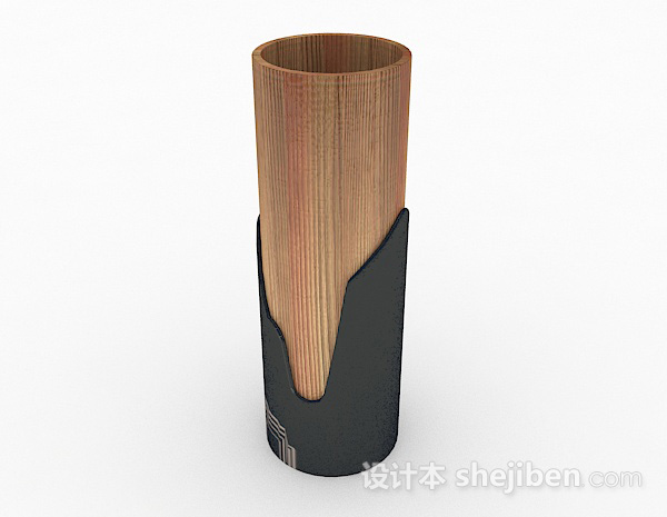 设计本圆形木质杯子摆设品3d模型下载
