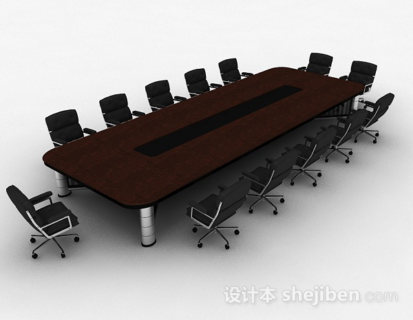 棕色会议桌椅