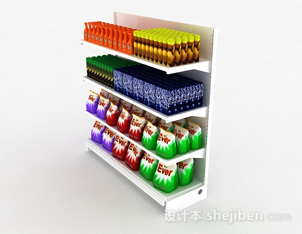 设计本超市货物展示架3d模型下载