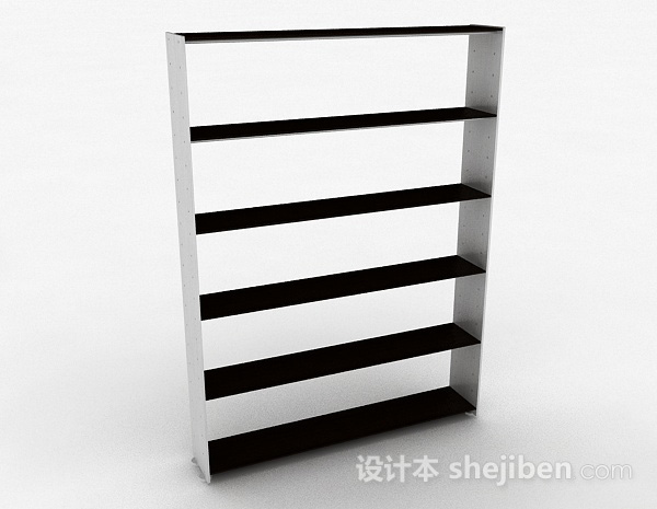 黑白简约多层鞋柜3d模型下载