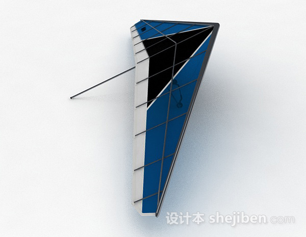 免费蓝色滑翔伞3d模型下载