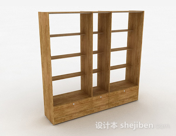 简约木质家居展示柜3d模型下载