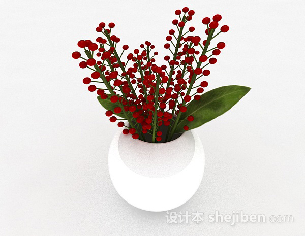 摆设椭圆形陶瓷花瓶3d模型下载