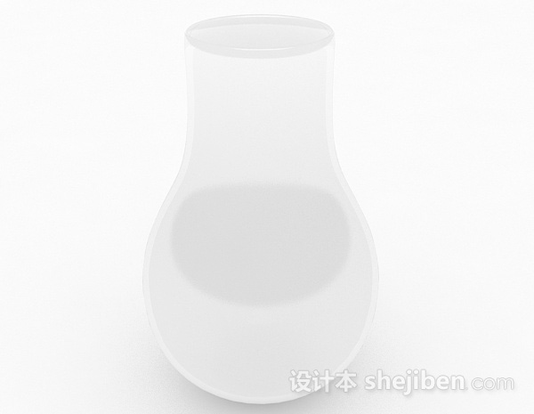 免费白色陶瓷花瓶3d模型下载