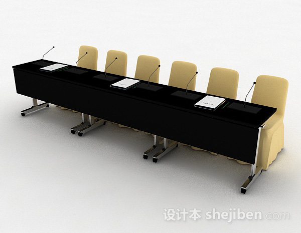 免费演讲桌椅组合3d模型下载