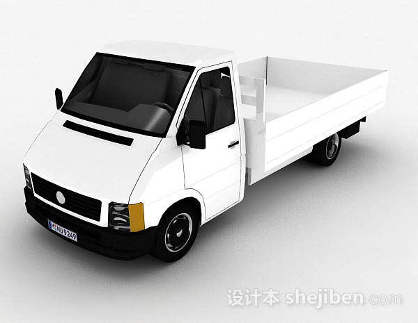 现代风格白色货车3d模型下载