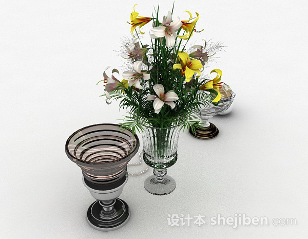 设计本家居玻璃制品花瓶3d模型下载