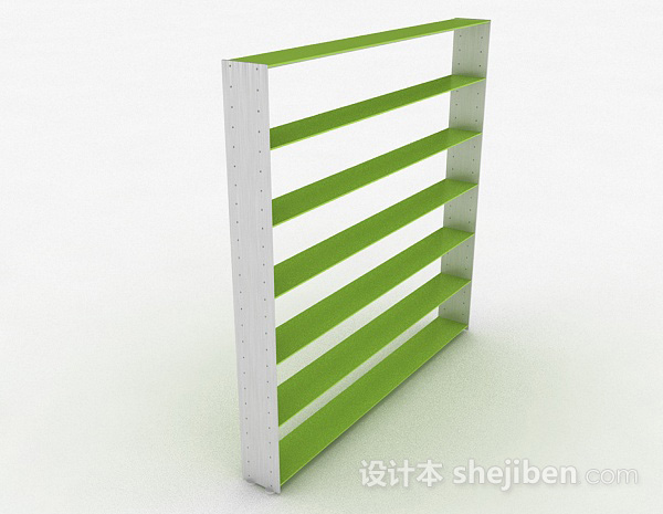 设计本嫩绿色多层文件置物架3d模型下载
