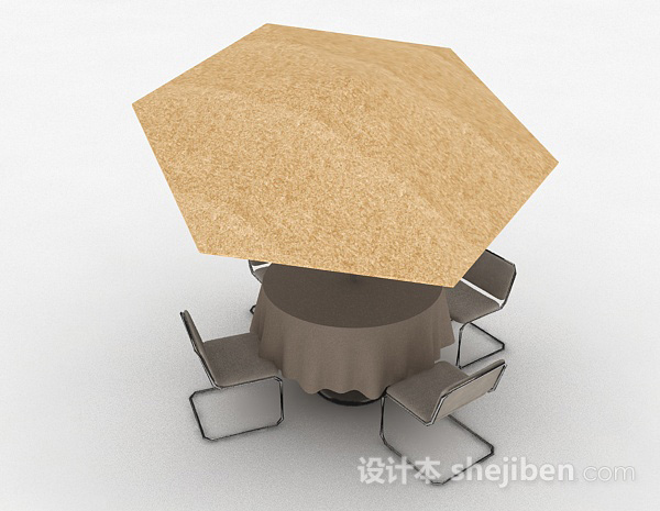 现代风格户外休闲桌椅3d模型下载
