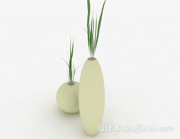 设计本现代风格白色瓷器瓶3d模型下载