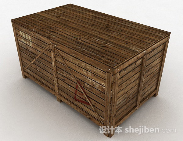 免费木质装货箱子3d模型下载