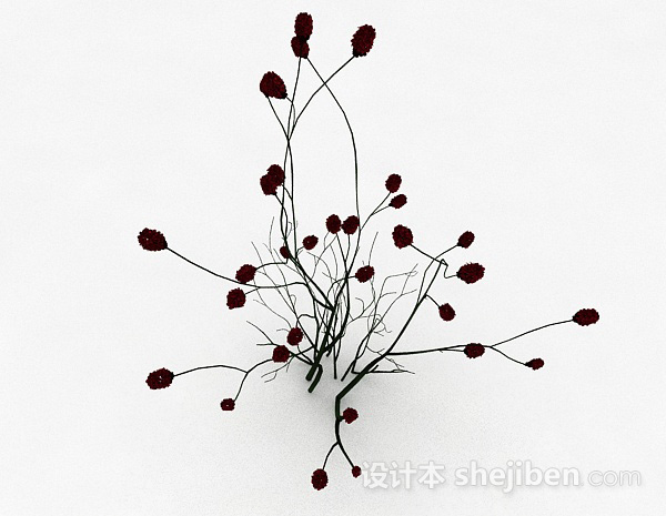 设计本无叶植物花卉3d模型下载