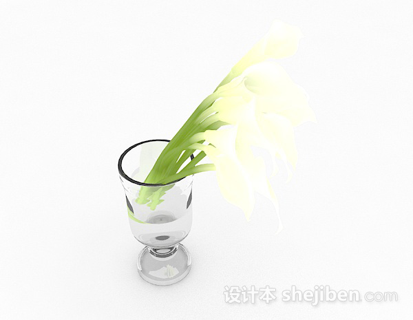现代风格玻璃花瓶3d模型下载