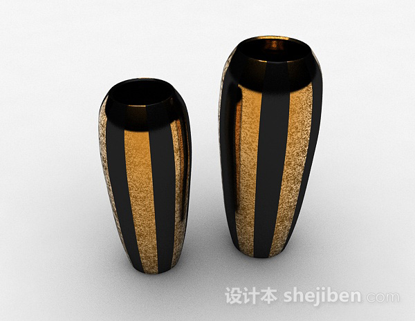 设计本黑色金属花瓶3d模型下载